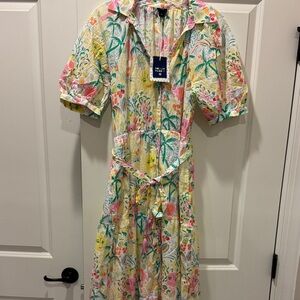 Roller Rabbit Yellow Floral Tropical Maxi Dress